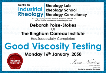 Viscosity Testing Training Certificate