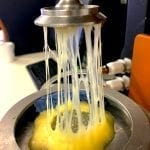 Melted cheese strings