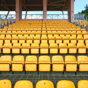 An image of thermoplastic formed chairs in a stadium.