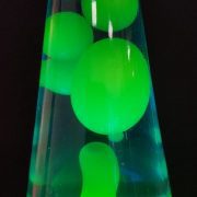 Lava lamp example of two immiscible materials